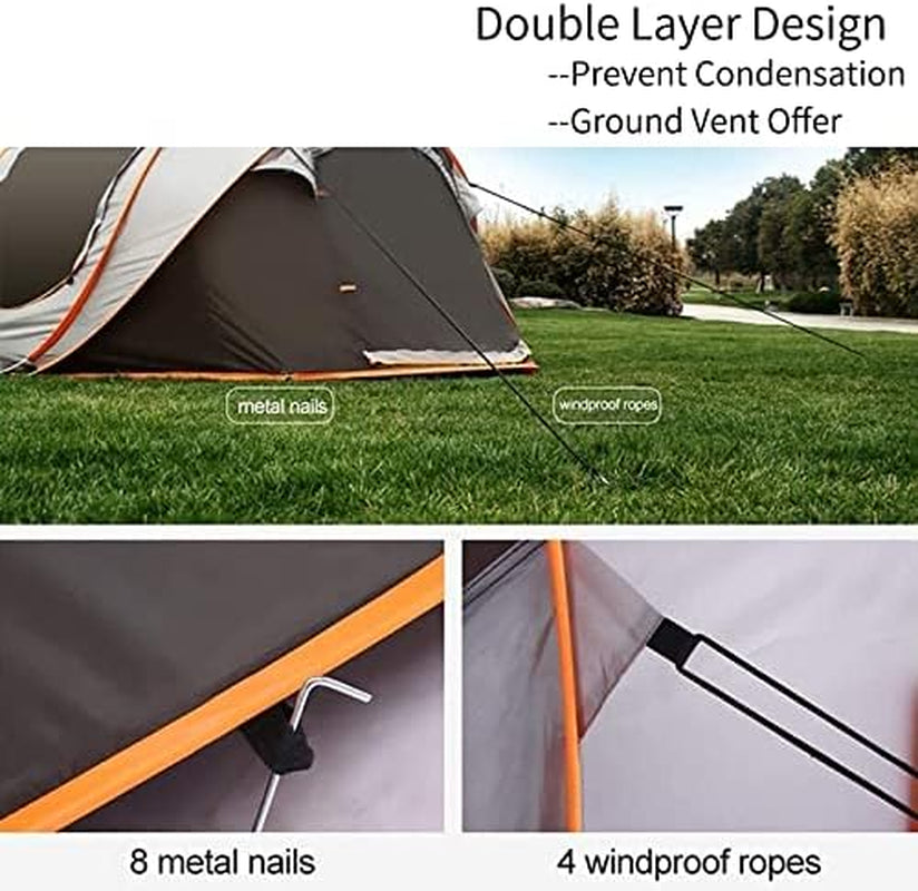 4-8 Person Easy Pop up Tent Waterproof Automatic Setup 2 Doors-Instant Family Tents for Camping Hiking & Traveling